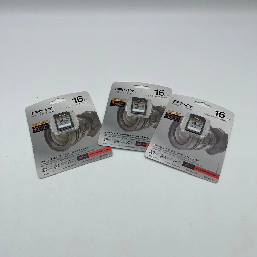 3 Pack PNY 16GB Professional‎ High Speed SDHC Class 10 Memory Cards 20MB/s NEW